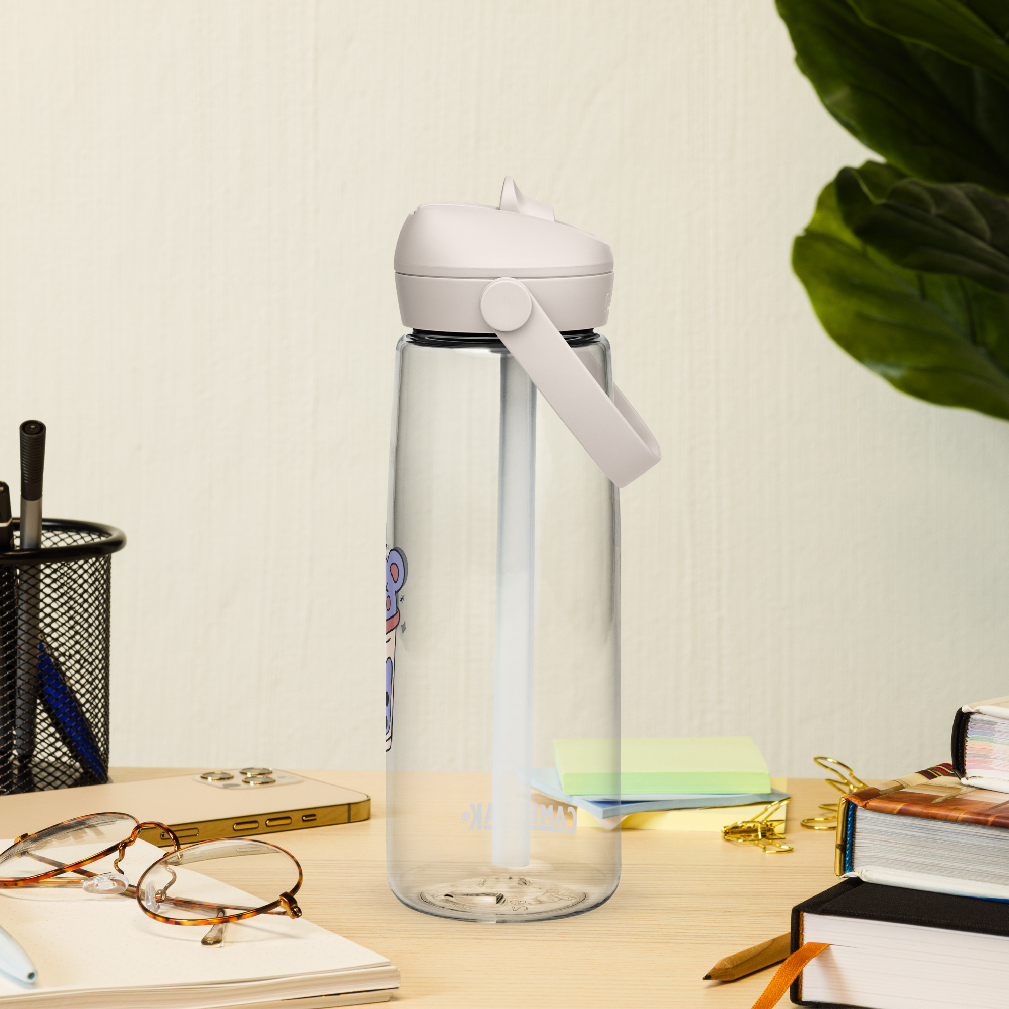 Magán: Flip straw water bottle