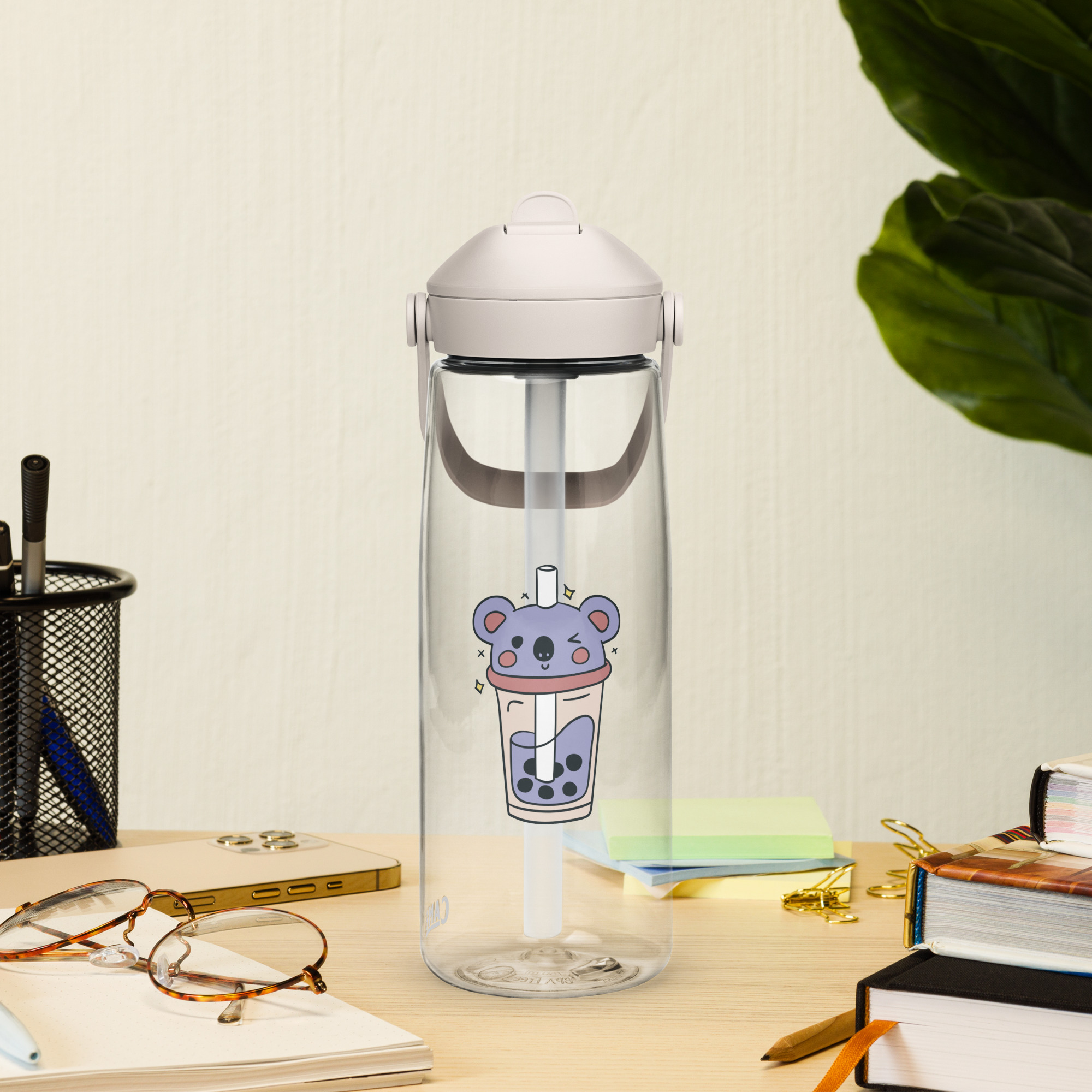 Magán: Flip straw water bottle