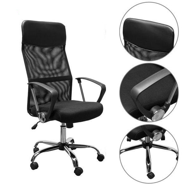Magán: Ergonomikus irodai szék magasított háttámlával – fekete