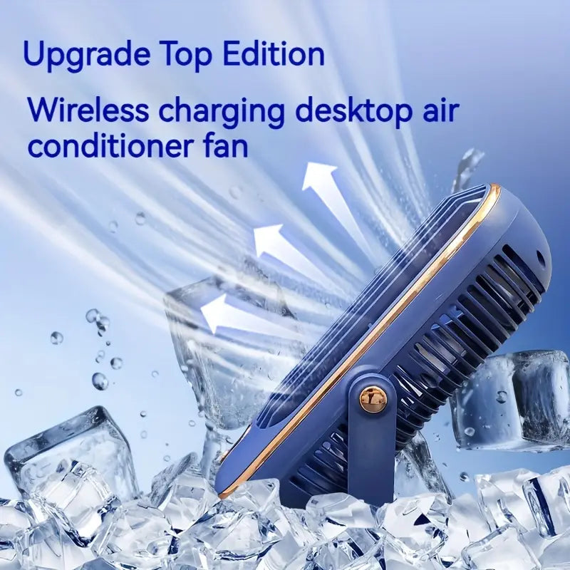 Magán: Large Battery Dual Motor Portable Fan – Blue
