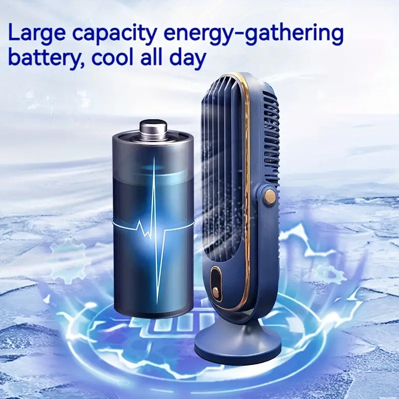 Magán: Large Battery Dual Motor Portable Fan – Blue