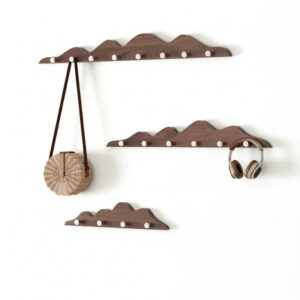 Magán: Hill Shape Wooden Wall Hook Rack Long Row Coat & Storage Organizer