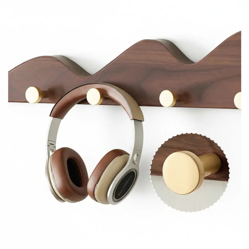 Magán: Hill Shape Wooden Wall Hook Rack Long Row Coat & Storage Organizer