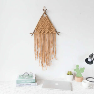 Magán: Nordic Macrame Wall Hanging – Boho Cotton Rope Tapestry with Wooden Branch