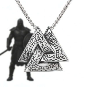 Magán: Retro Viking Triangle Necklace – Stainless Steel Pendant Chain for Men & Women