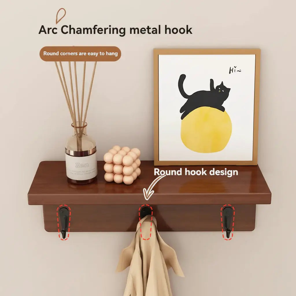 Magán: Solid Wood Wall Hook Rack – Multifunctional Entryway Coat & Key Holder