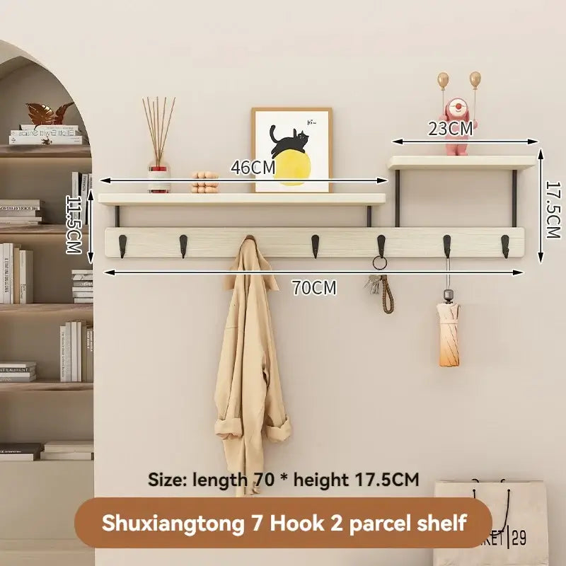 Magán: Solid Wood Wall Hook Rack – Multifunctional Entryway Coat & Key Holder