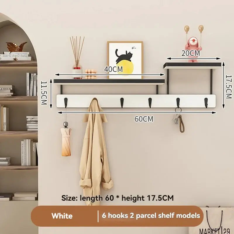 Magán: Solid Wood Wall Hook Rack – Multifunctional Entryway Coat & Key Holder