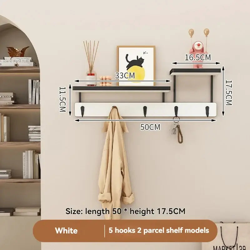 Magán: Solid Wood Wall Hook Rack – Multifunctional Entryway Coat & Key Holder