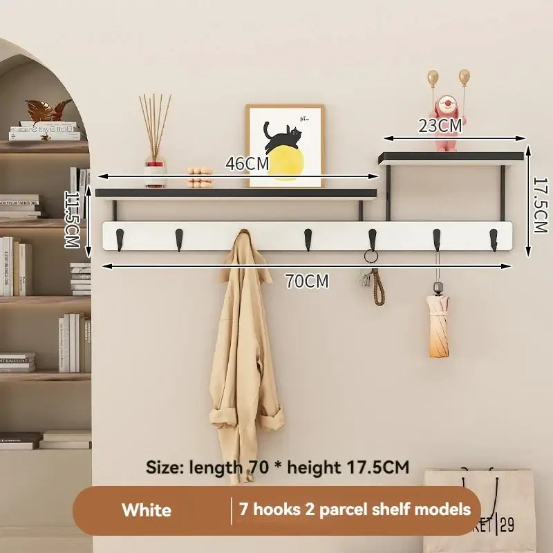 Magán: Solid Wood Wall Hook Rack – Multifunctional Entryway Coat & Key Holder