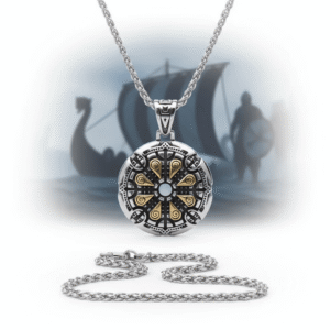 Magán: Viking Vegvisir Necklace for Men Norse Compass Rune Pendant Gift Box