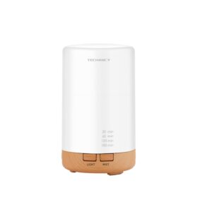 Magán: Difusor de aromaterapia Techancy, LD3912, com função humidificadora, branco + grão de madeira