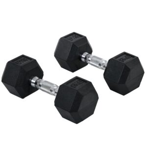 Magán: Ensemble d’haltères courtes hexagonaux total 16 Kg – entraînement musculaire & haltérophilie – métal caoutchouc noir