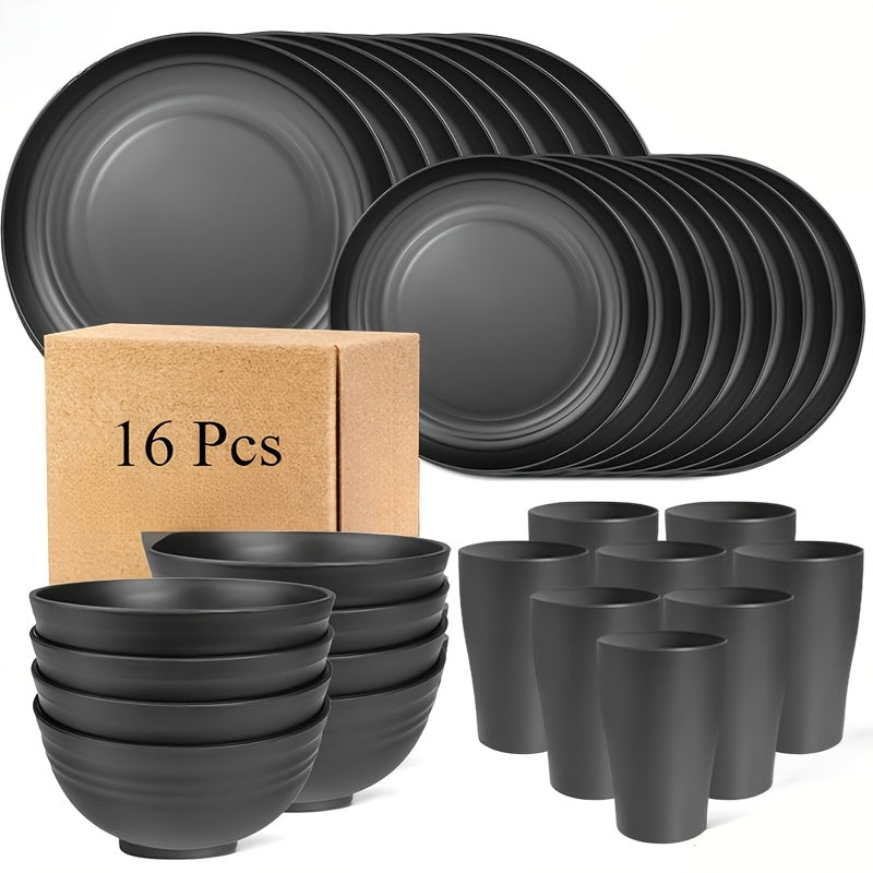 Magán: Unbreakable Tableware Set for Home & Camping (16pcs)