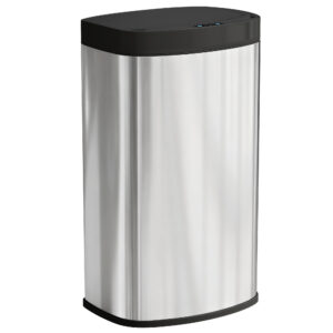 Magán: Poubelle cuisine automatique 55L en acier inoxydable, poubelle à couvercle à fermeture en douceur, 38×28,5x69cm, argent