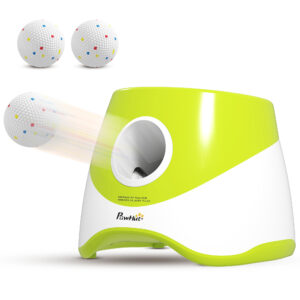 Magán: Lanceur de Balles Automatique avec 3 Balles en ETPU, 3 Réglages de Distance 6m/10m/14m, Intérieur et Extérieur, Vert