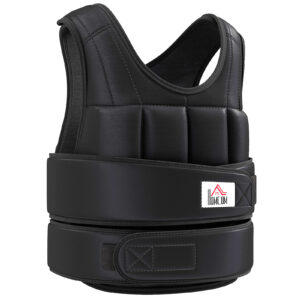 Magán: Gilet lesté réglable veste lestée 10 Kg max. poids amovibles entrainement musculation exercice boxe oxford 50x60cm noir