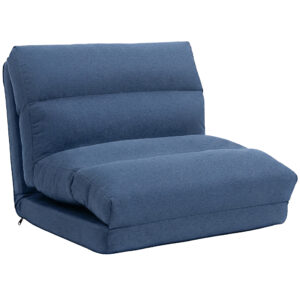 Magán: Fauteuil de sol canapé paresseux fauteuil convertible en lit inclinable 90° à 180° tissu – 70 x 72 x 56 cm – bleu foncé