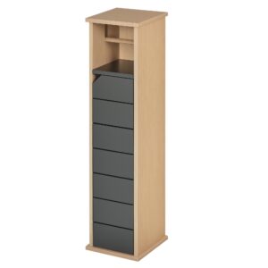 Magán: Support Papier Toilette – Porte-Papier Toilette – 2 Niveaux MDF Gris Bambou