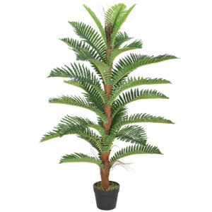 Magán: Palmier Artificiel palmier 120 cm avec 24 Feuilles en PEVA, Plante Décorative avec Pot en Plastique, Vert