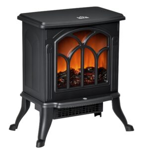 Magán: Cheminée électrique sur pied 750/1500 W, fausse cheminée décorative avec effet flamme LED, protection contre la surchauffe, zone de couverture 15-20 m², noir