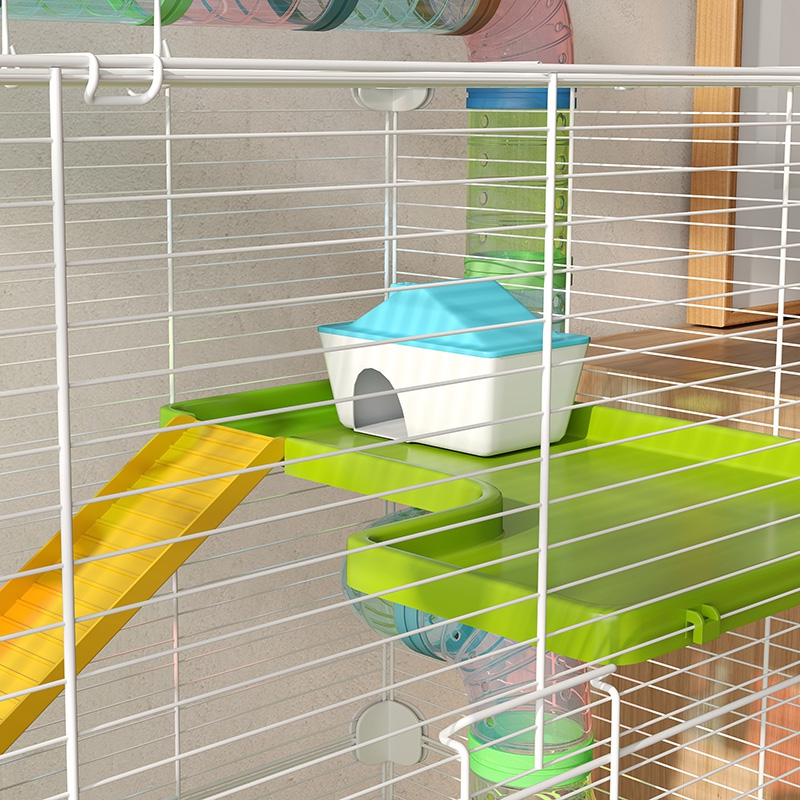Magán: Grande cage pour hamsters cage pour rongeur 5 niveaux avec tunnels abreuvoir roue maisonnette échelles
