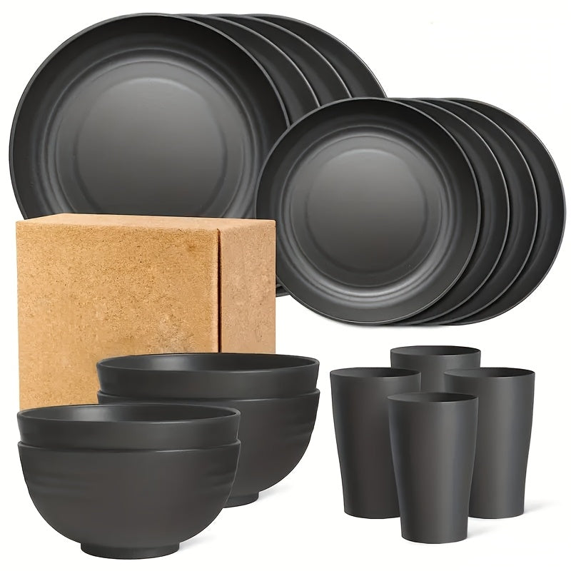 Magán: Unbreakable Tableware Set for Home & Camping (16pcs)