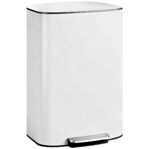 Magán: Poubelle cuisine 50L, poubelle à pédale, seau intérieur amovible, couvercle à fermeture douce, 45,1×36,5×62,6cm, crème