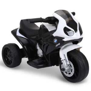 Magán: Moto électrique enfants sous licence BMW S1000 RR, 3 roues, 6V et 2,5 Km/h, voiture électrique enfants avec effets lumineux et sonores, moto enfant, charge max. 20 kg, noir