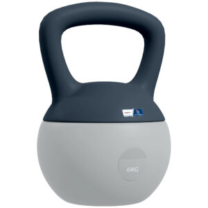 Magán: Kettlebell 6kg – Collaboration .fr x FFHandball – haltère avec poignée antidérapante, gris et bleu