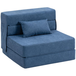 Magán: Fauteuil convertible 1 place fauteuil lit pliant, coussin inclus, pour invités, salon, petit espace, charge 120 kg, bleu