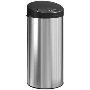 Magán: Poubelle de cuisine automatique 30 L en acier inoxydable, couvercle à fermeture en douceur, 32 x 30 x 68 cm, argent