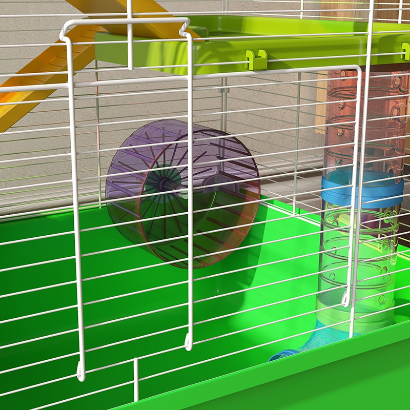 Magán: Grande cage pour hamsters cage pour rongeur 5 niveaux avec tunnels abreuvoir roue maisonnette échelles