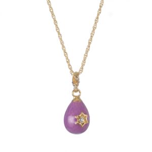 Magán: Purple Egg Star of David Pendant Gold Necklace