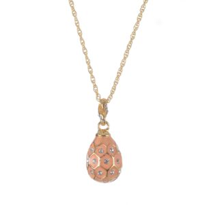 Magán: Pink & Gold Egg Pendant Gold Necklace