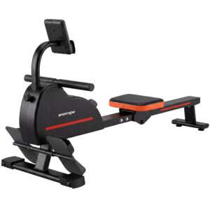 Magán: Rameur Musculation d’Appartement Bluetooth Connecté Kinomap & Zwift 16 Niveaux Résistance Silencieux 135x42x72cm Rouge