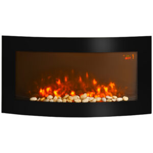 Magán: Cheminée électrique Murale éclairages latéraux LED Design Avant-gardiste Affichage LED avec télécommande et minuterie 1000/2000 W luminosité réglable Noir
