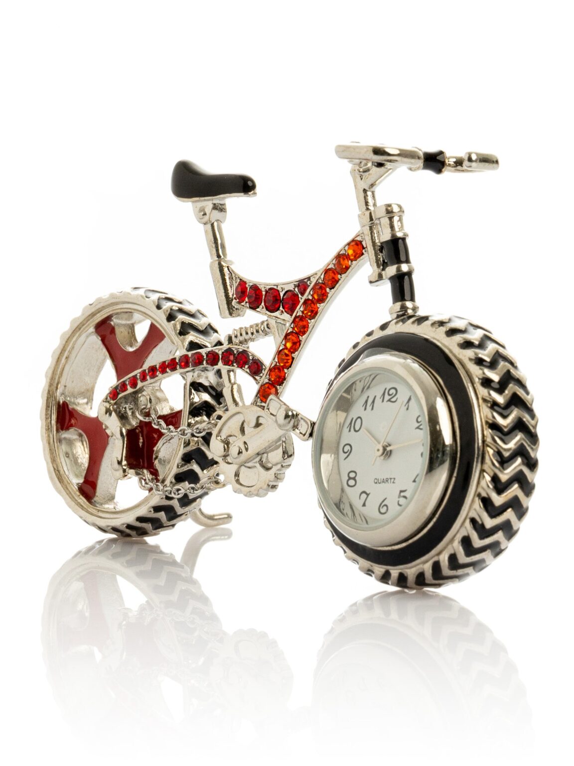 Magán: Bicycle Clock with Red crystals