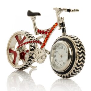 Magán: Bicycle Clock with Red crystals