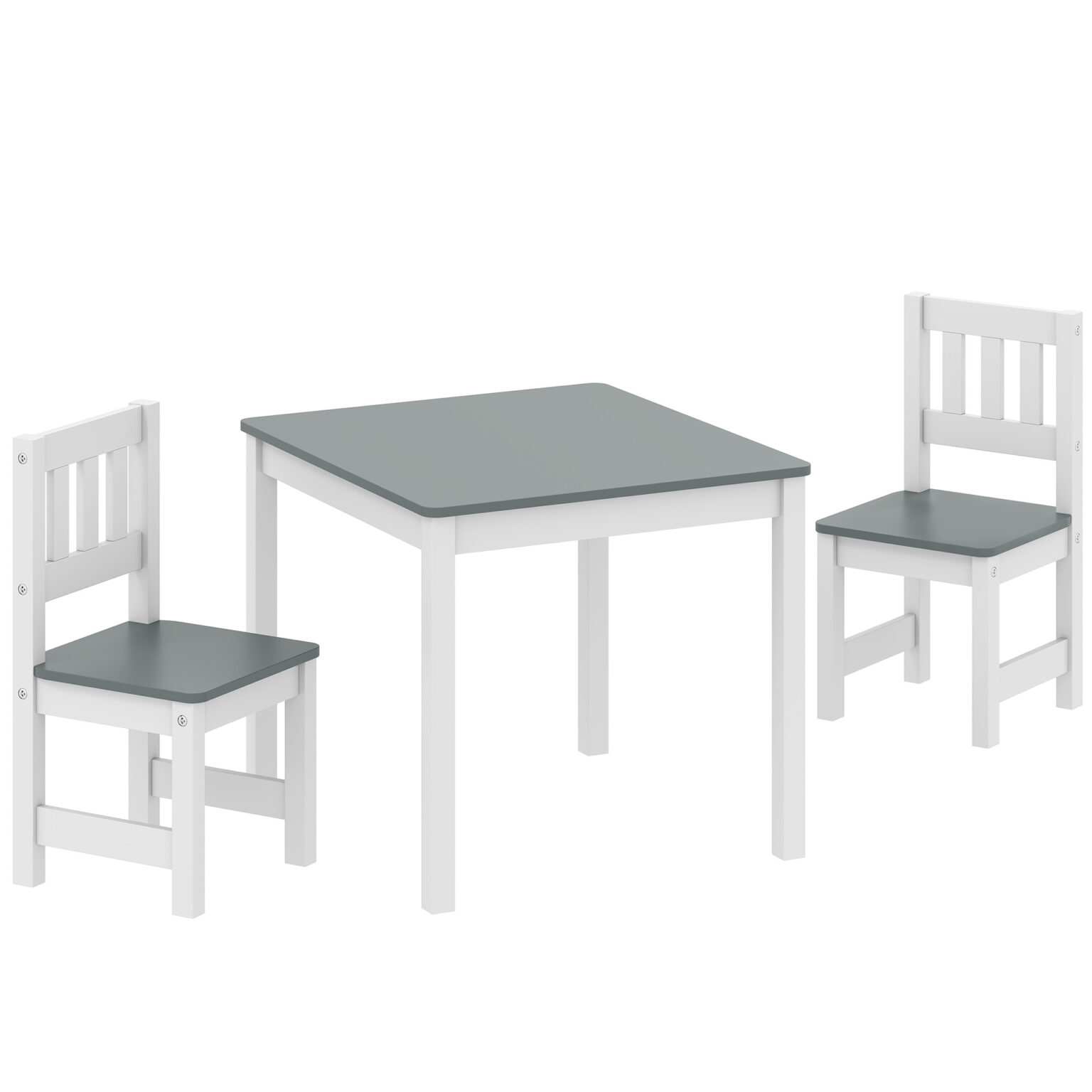 Magán: Table enfant avec chaise, lot table et 2 chaises enfant en bois pour dessiner, jouer, étudier, 56x52x48cm, gris