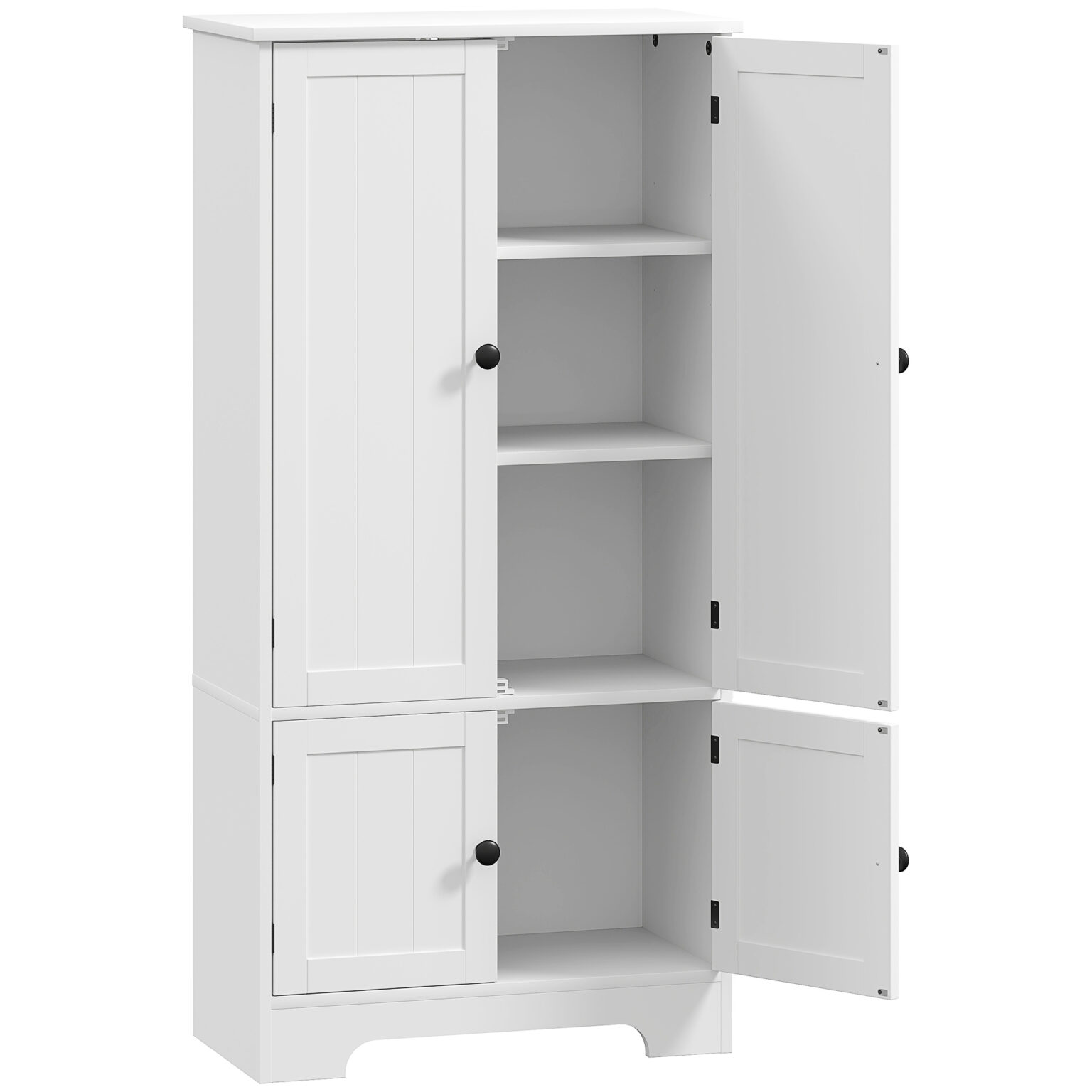 Magán: Armoire de cuisine buffet cuisine avec placards et étagères réglables, 58,2 x 30 x 123 cm, blanc