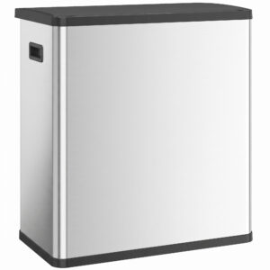 Magán: Poubelle de Cuisine Automatique 60 L, Poubelle à Double Compartiment, Capteur de Mouvement, Seaux Amovibles, Argent