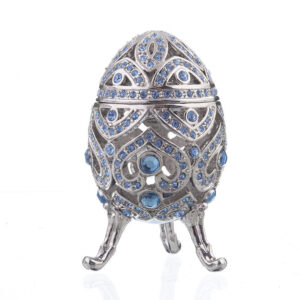 Magán: Silver Faberge Egg with Blue Crystals
