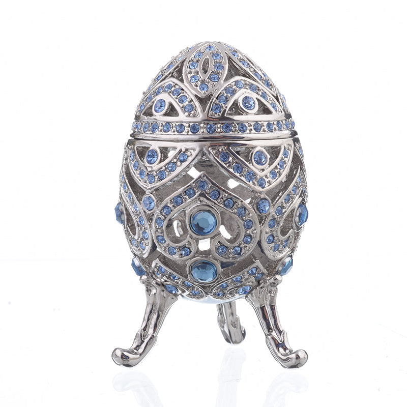 Magán: Silver Faberge Egg with Blue Crystals