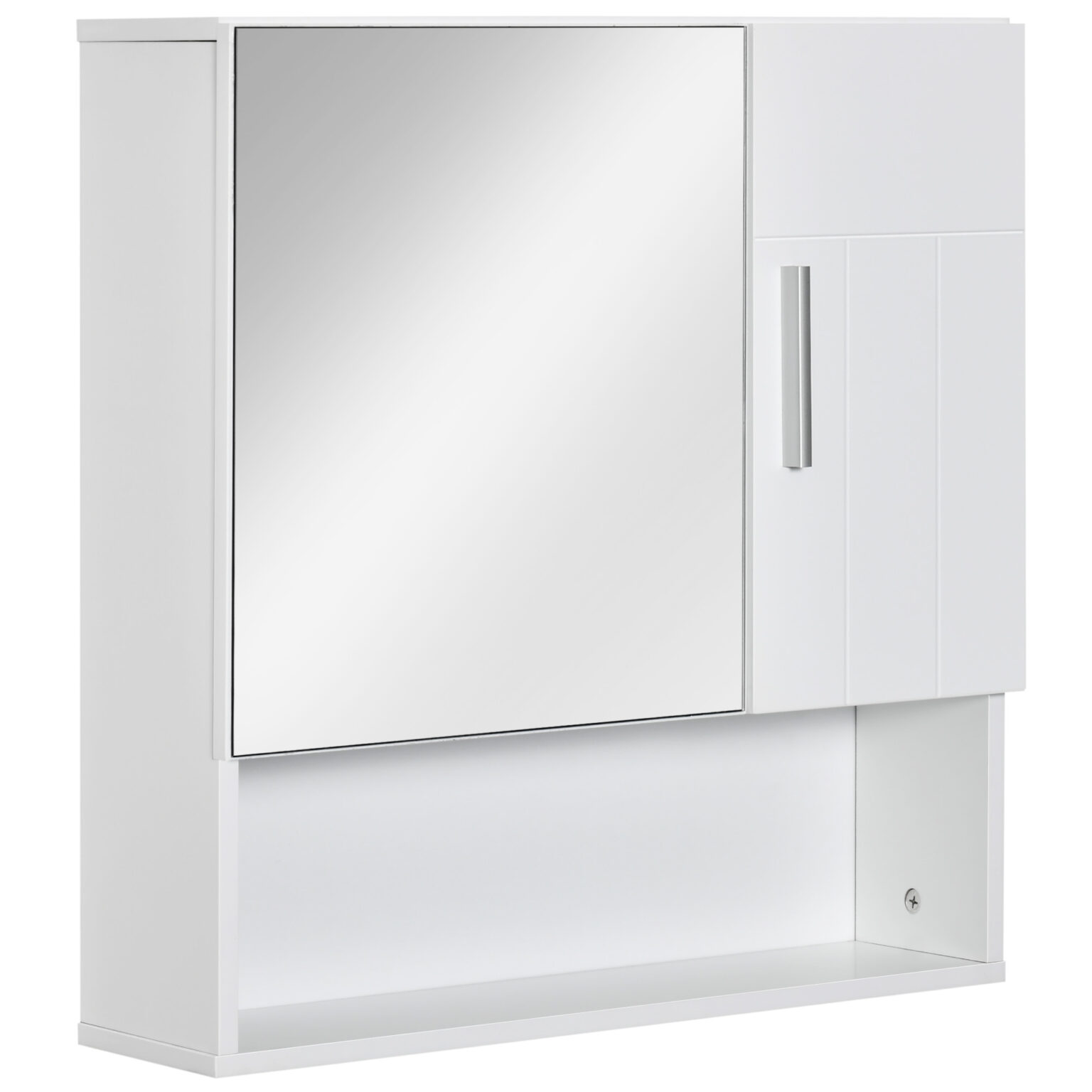 Magán: Armoire murale miroir de salle de bain avec portes et étagère réglable – dim. 54L x 15,2l x 55,3H cm blanc