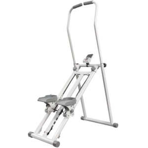 Magán: Stepper d’Escalier Pliable, 3 Niveaux de Résistance, Hauteur Réglable, Écran LCD, Charge 150 kg, 90x50x133cm, Blanc