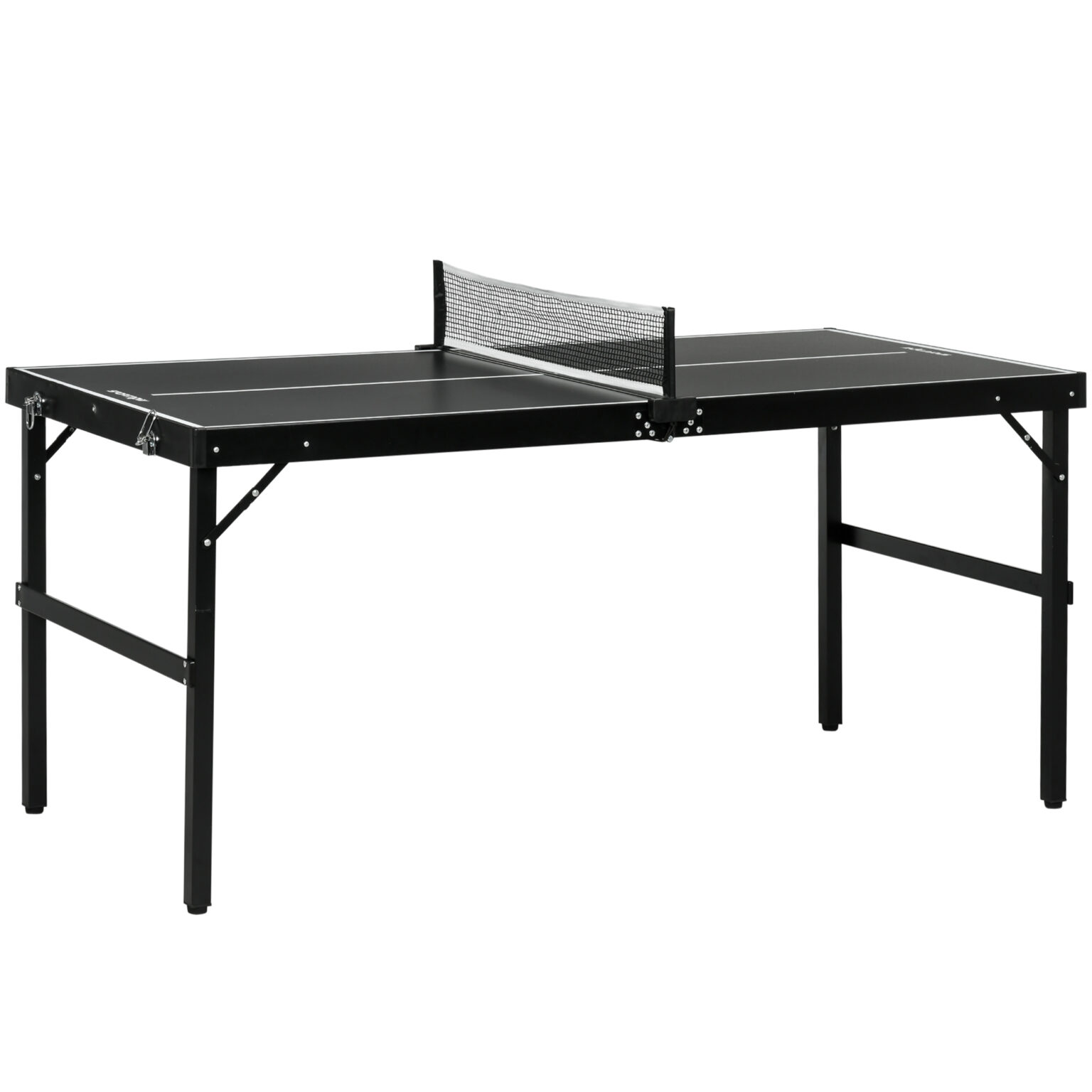 Magán: Mini table de ping pong pliable table de ping-pong d’intérieur avec filet, balles, poignée, 152 x 76 x 72 cm noir